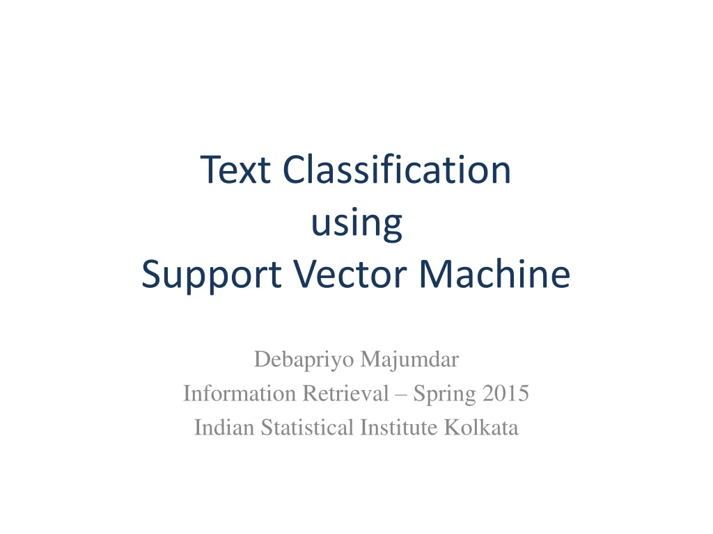 text classification using support vector machine