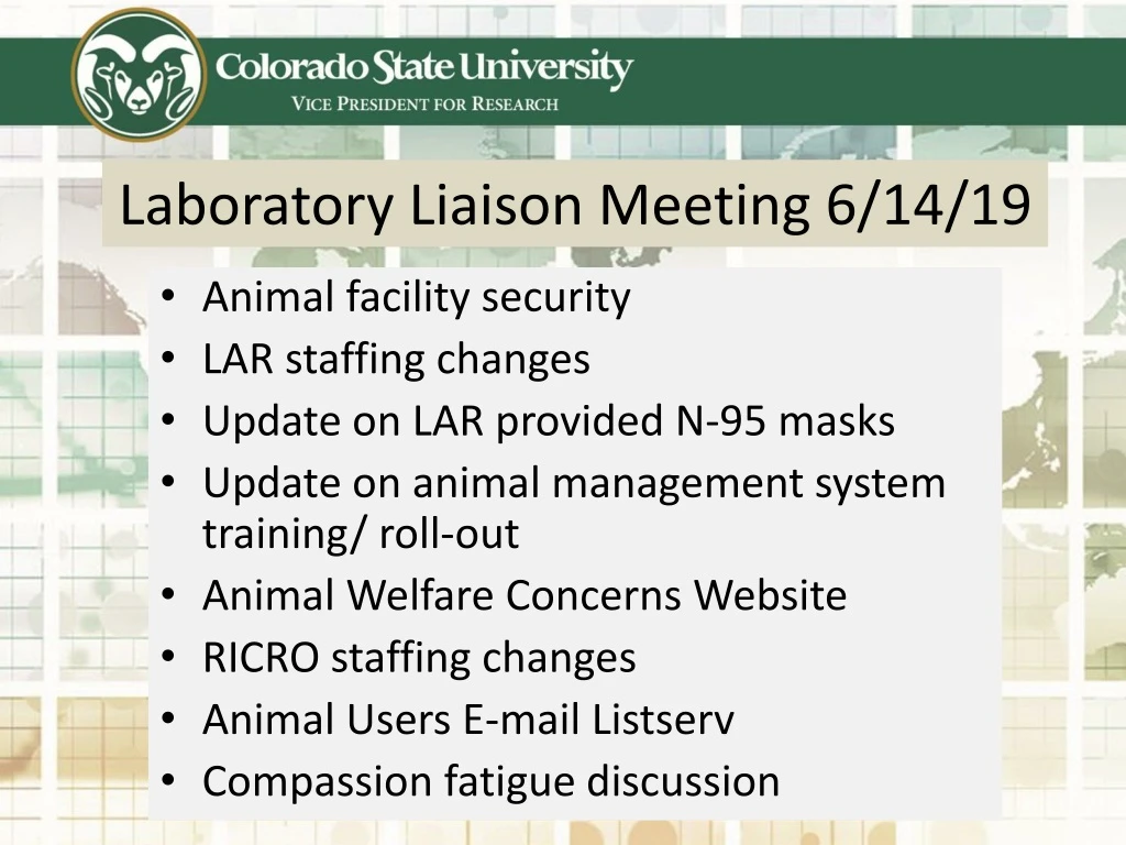 laboratory liaison meeting 6 14 19