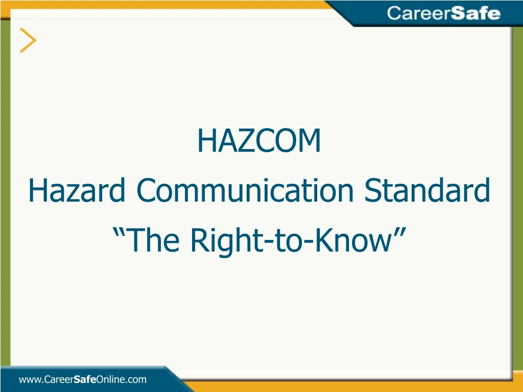 hazcom hazard communication standard the right