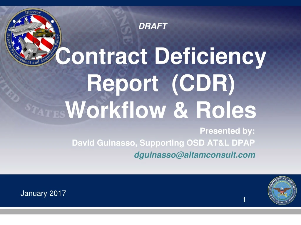 contract deficiency report cdr workflow roles