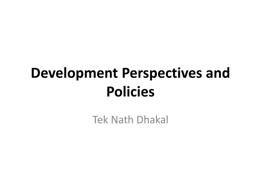 development perspectives and policies