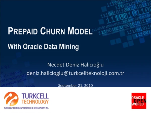 Prepaid Churn Model With Oracle Data Mining