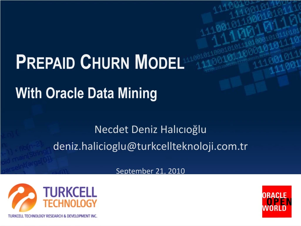 prepaid churn model with oracle data mining