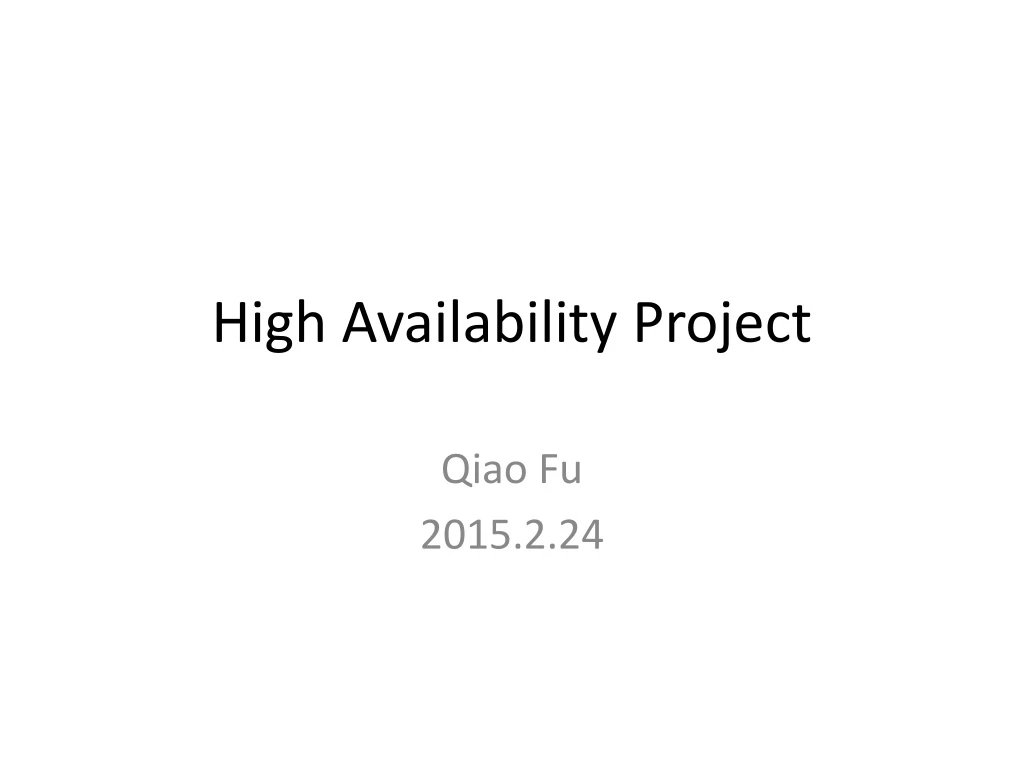 high availability project