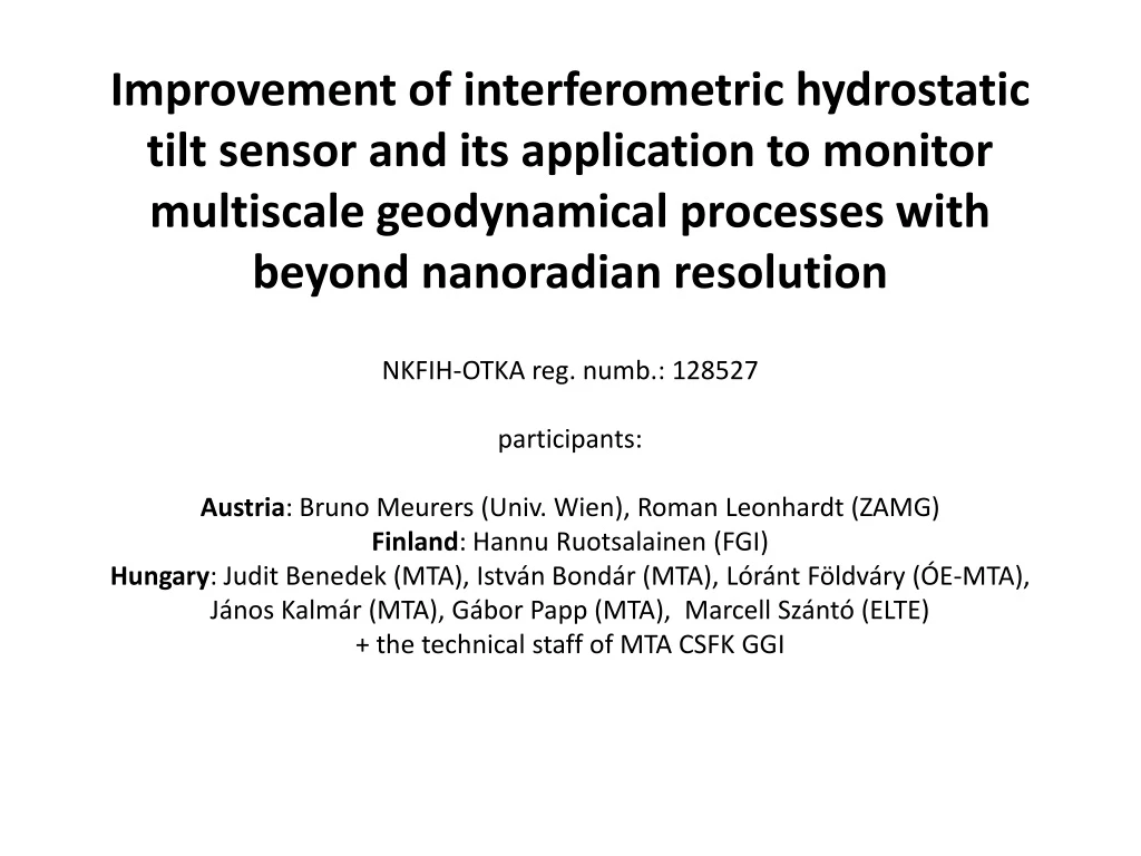 improvement of interferometric hydrostatic tilt
