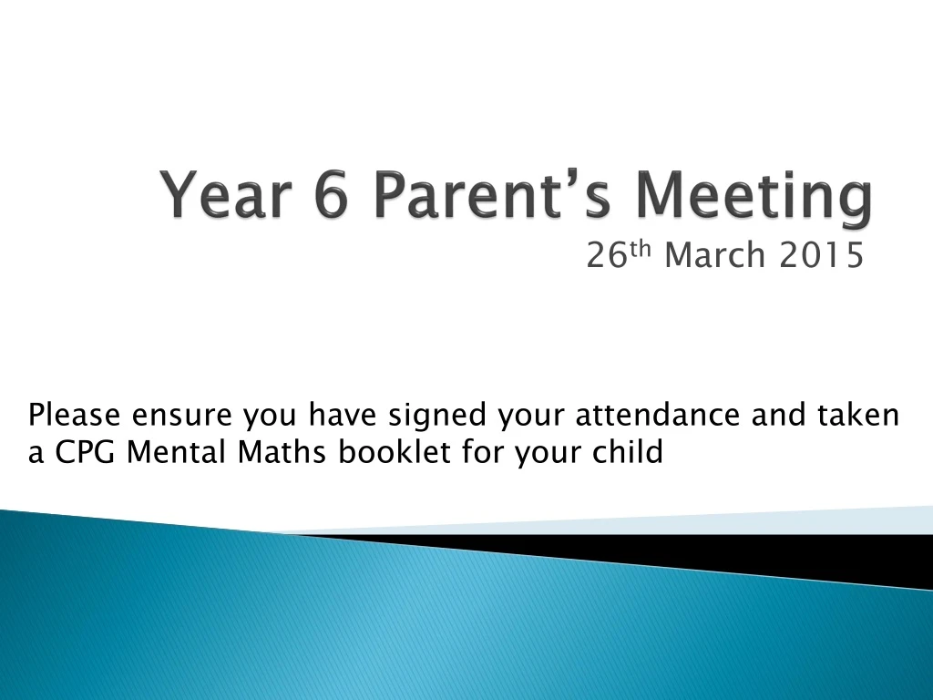 year 6 parent s meeting