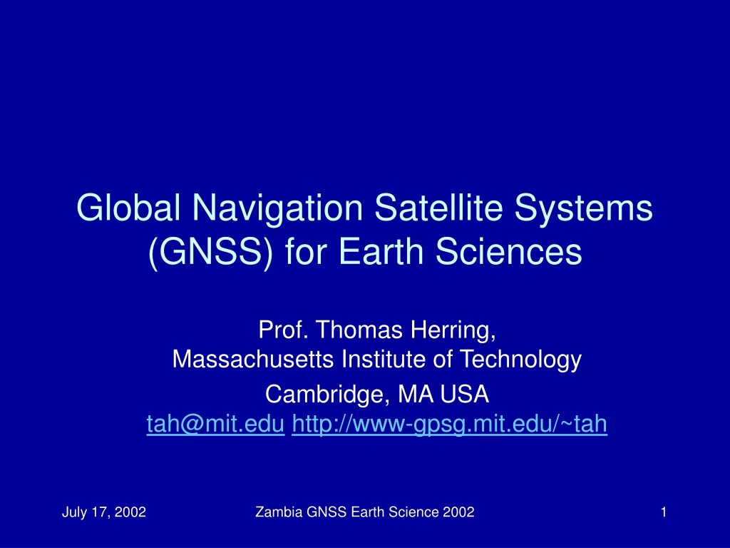 global navigation satellite systems gnss for earth sciences