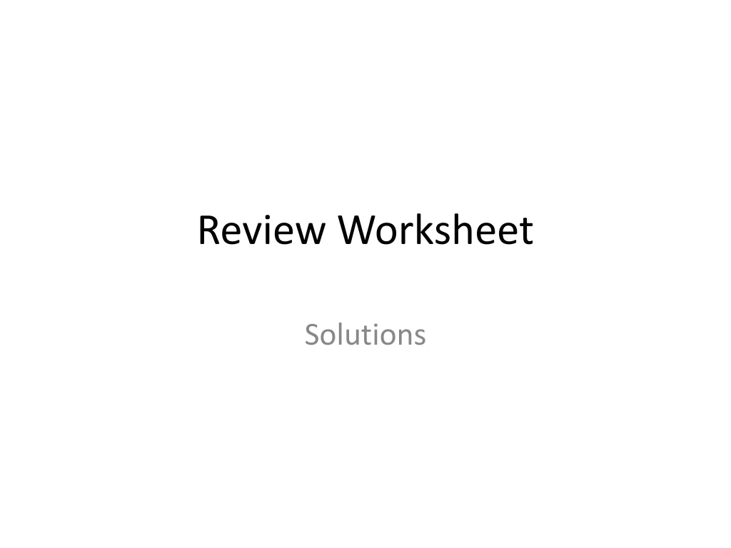 review worksheet
