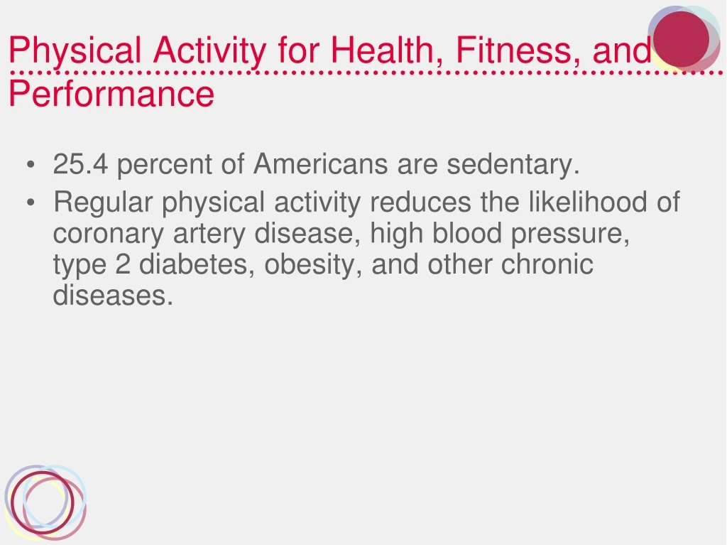 physical activity for health fitness and performance