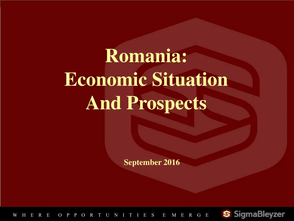 romania economic situation and prospects