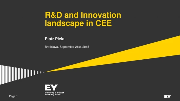 R&amp;D and Innovation landscape in CEE