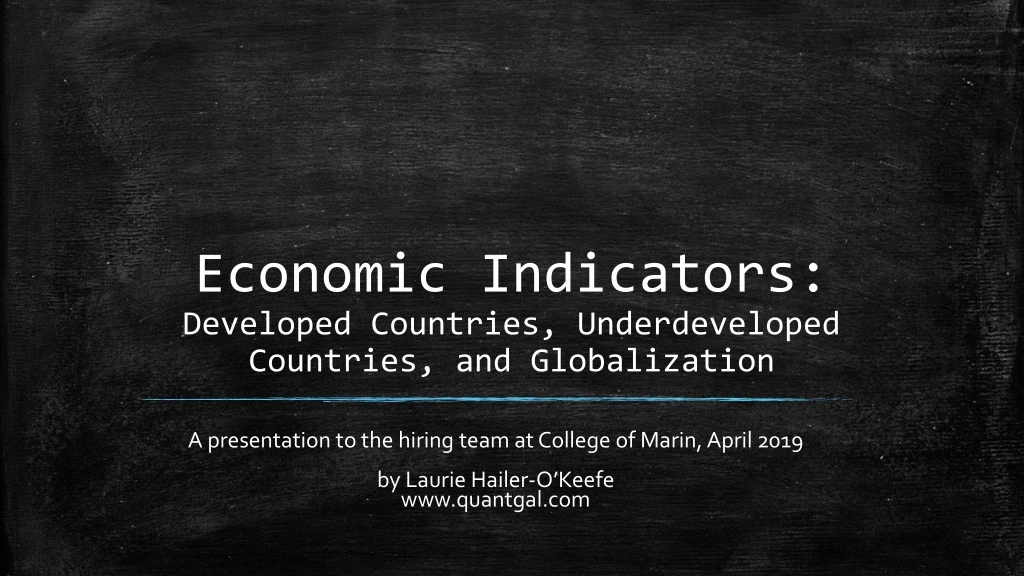 economic indicators developed countries underdeveloped countries and globalization