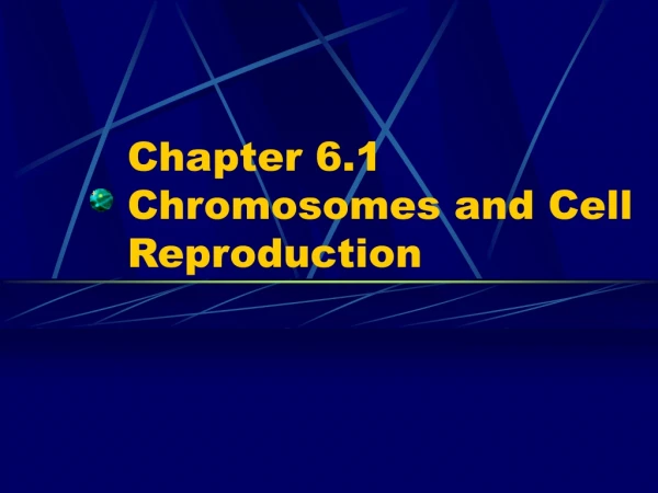 Chapter 6.1 Chromosomes and Cell Reproduction