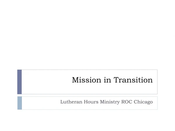 Mission in Transition