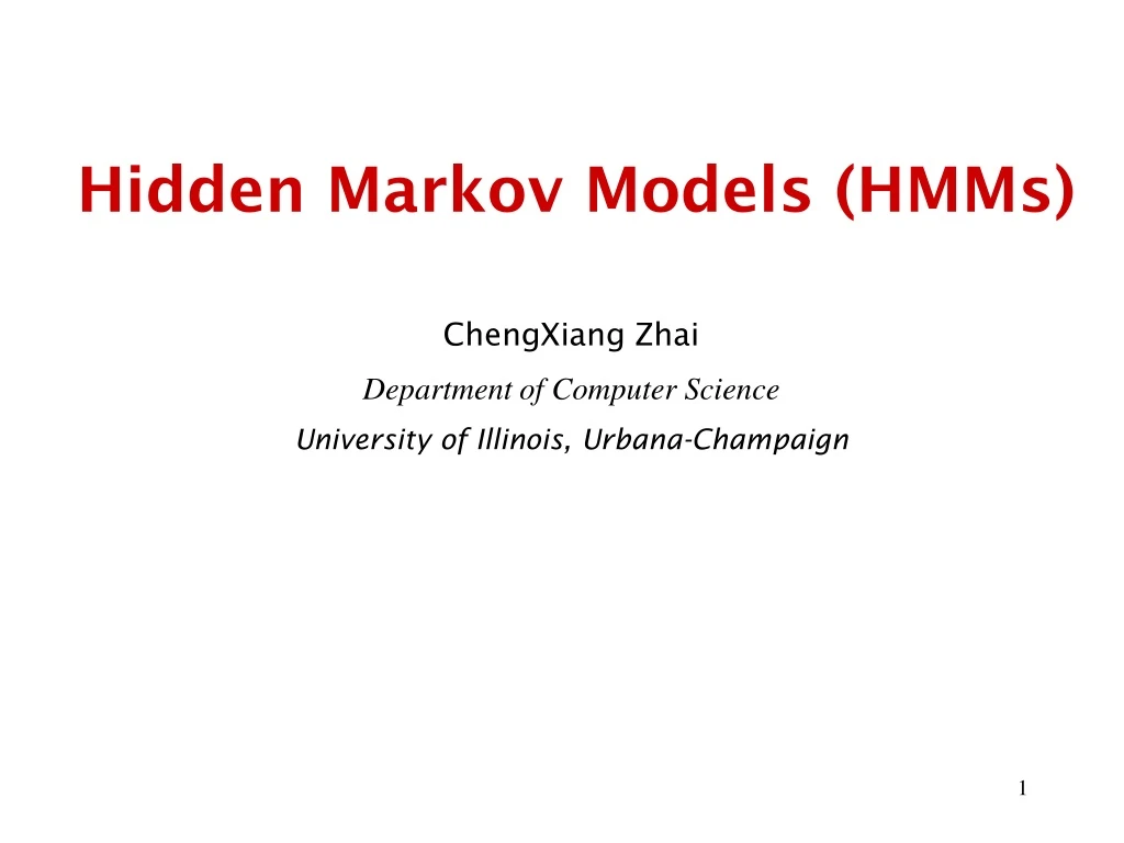 hidden markov models hmms