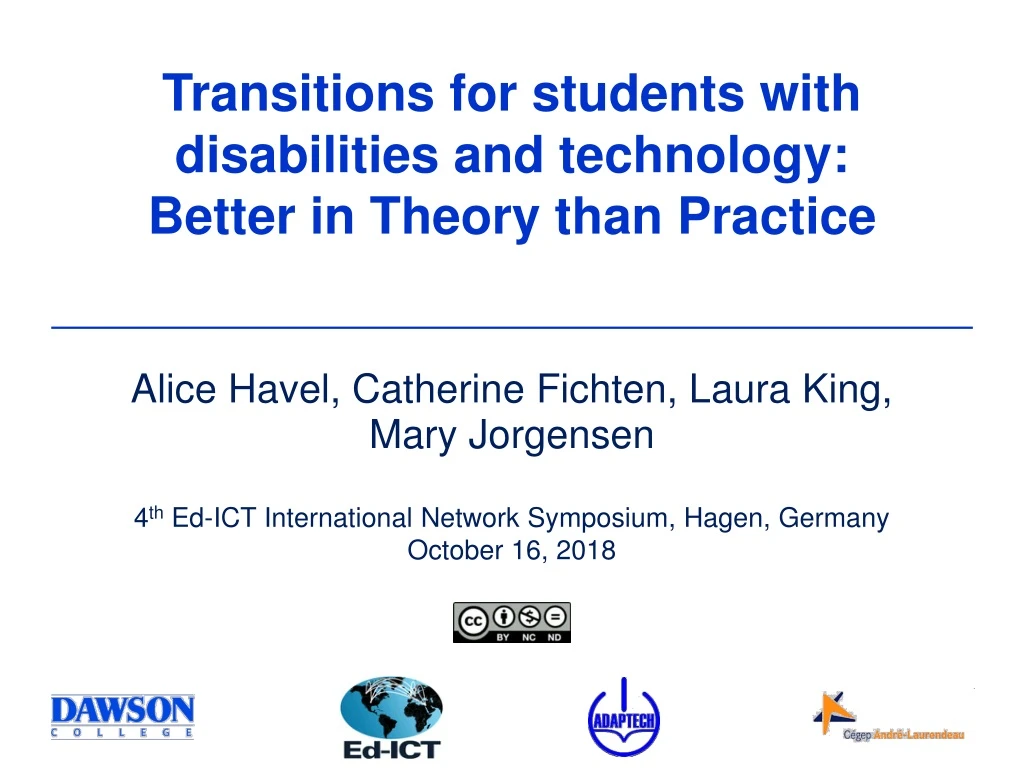 transitions for students with disabilities and technology better in theory than practice