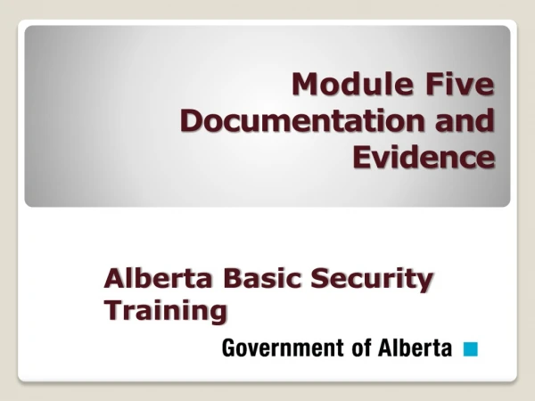 Module Five Documentation and Evidence