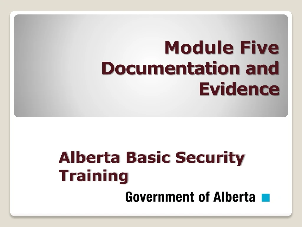 module five documentation and evidence