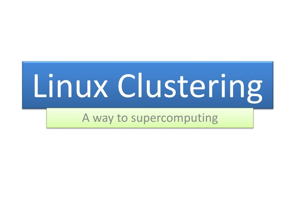 linux clustering