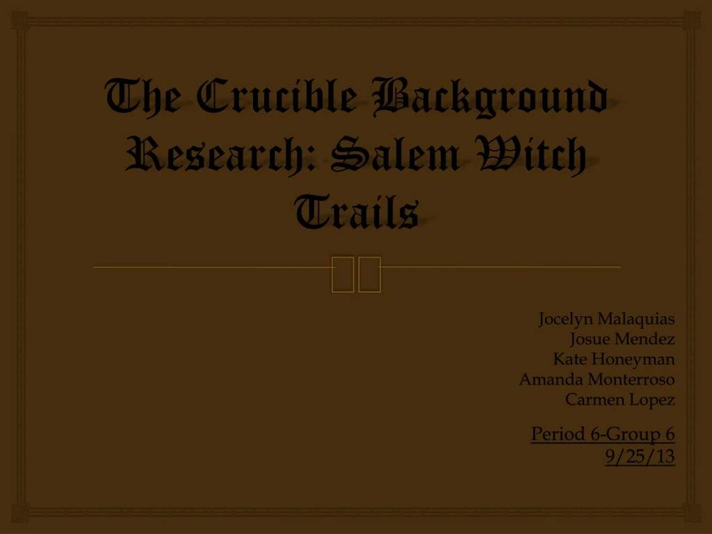 the crucible background research salem witch trails