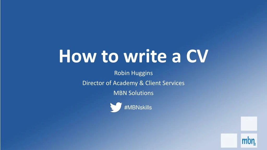 how to write a cv