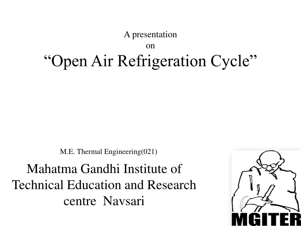 a presentation on open air refrigeration cycle