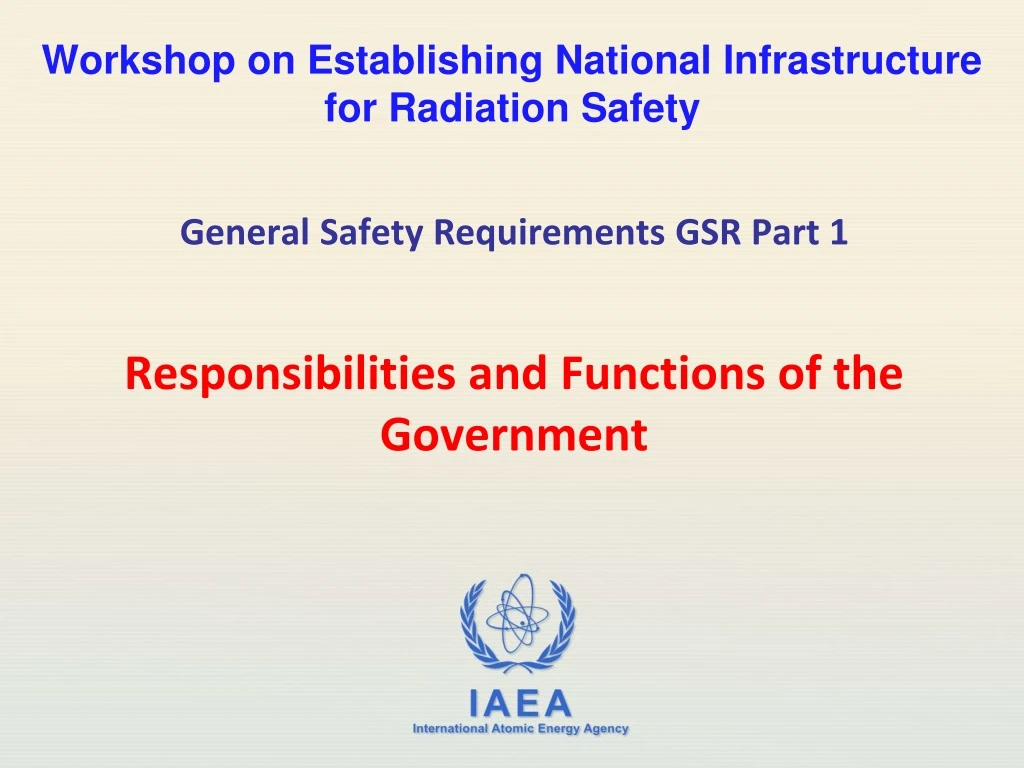 workshop on establishing national infrastructure for radiation safety