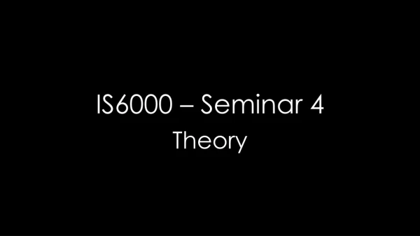 IS6000 – Seminar 4