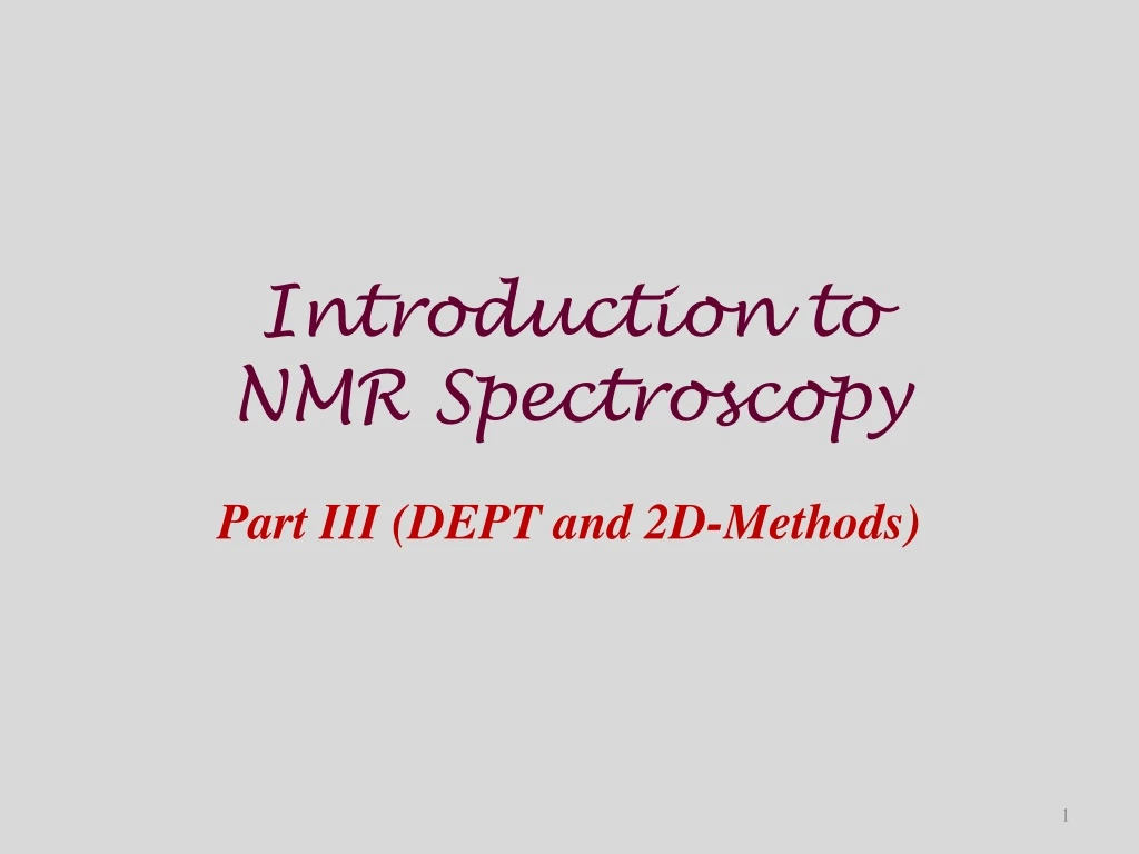 introduction to nmr spectroscopy