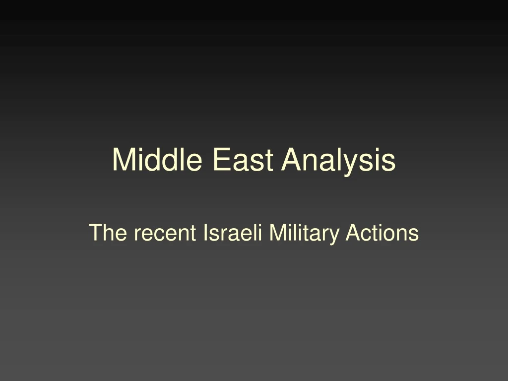 middle east analysis