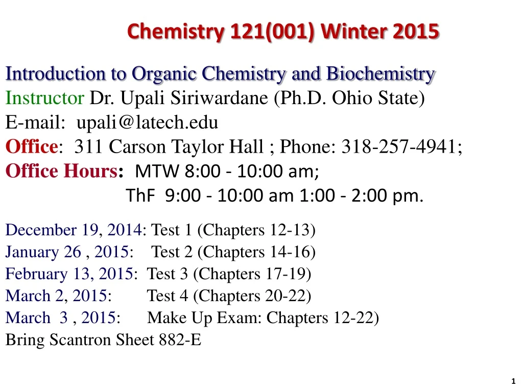 chemistry 121 001 winter 2015