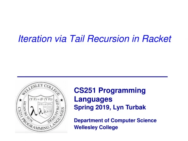 Iteration via Tail Recursion in Racket