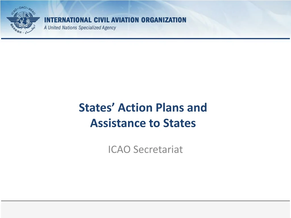 states action plans and assistance to states