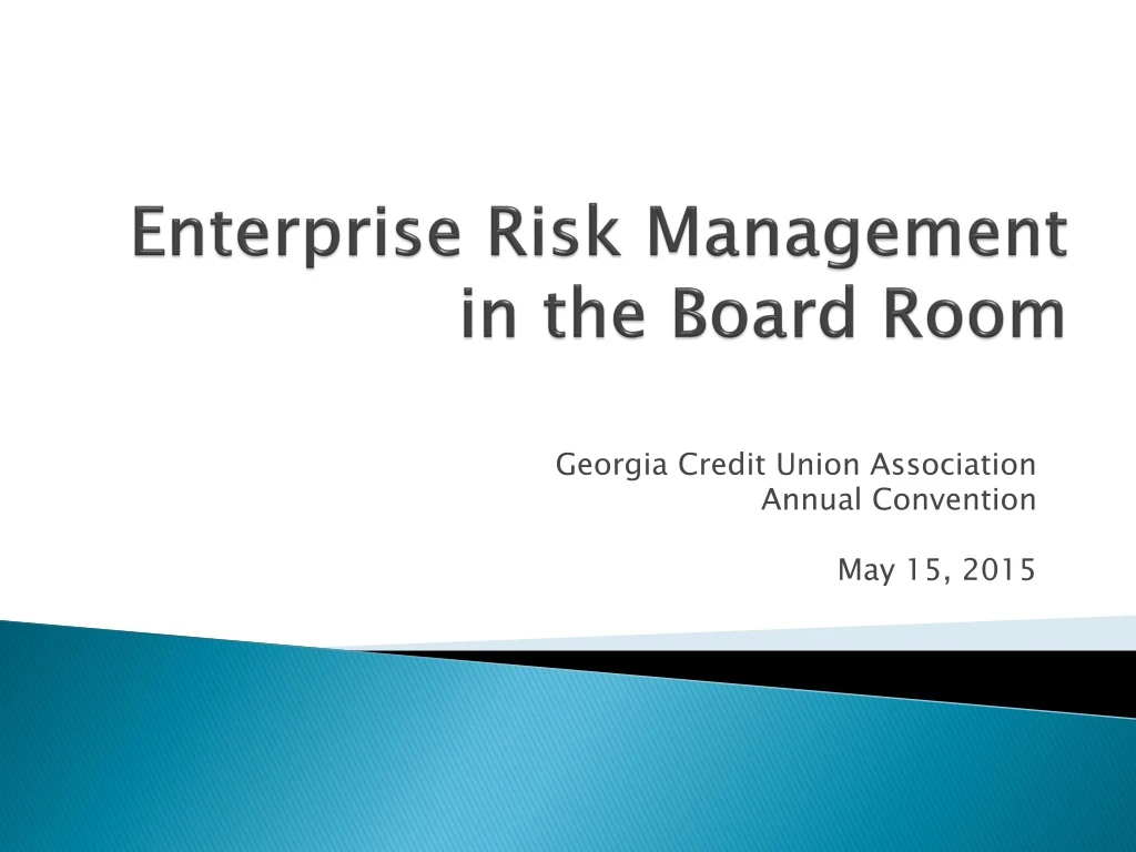 enterprise risk management in the board room