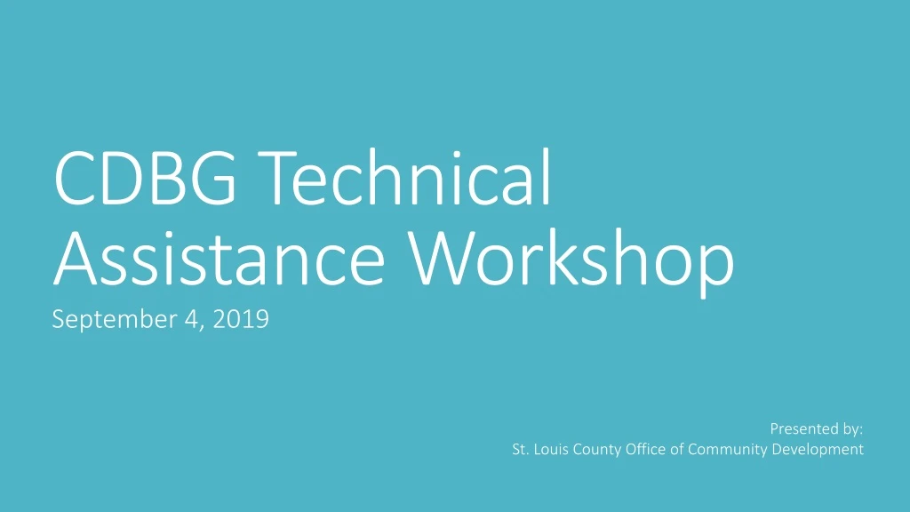 cdbg technical assistance workshop