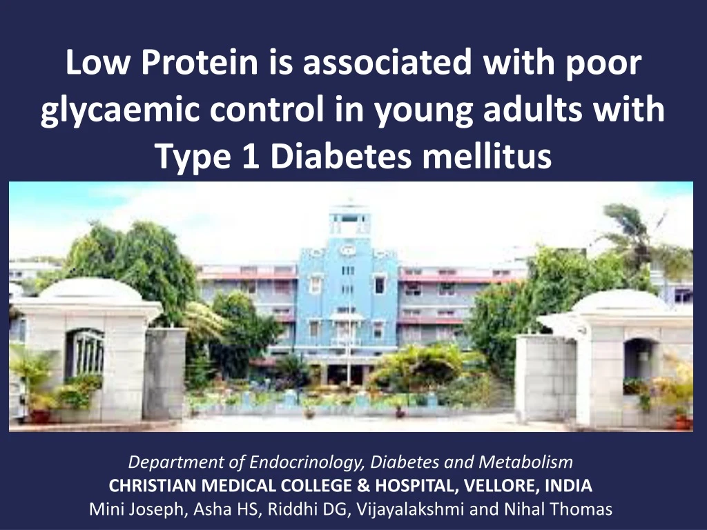 low protein is associated with poor glycaemic control in young adults with type 1 diabetes mellitus