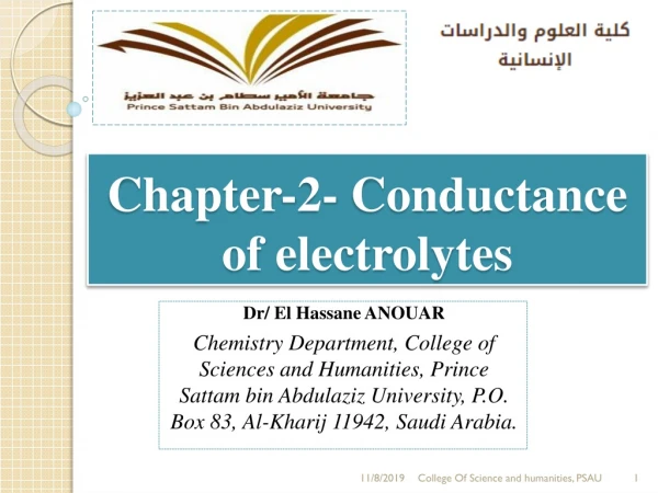 Chapter-2- Conductance of electrolytes