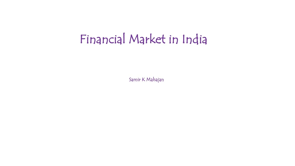 financial market in india