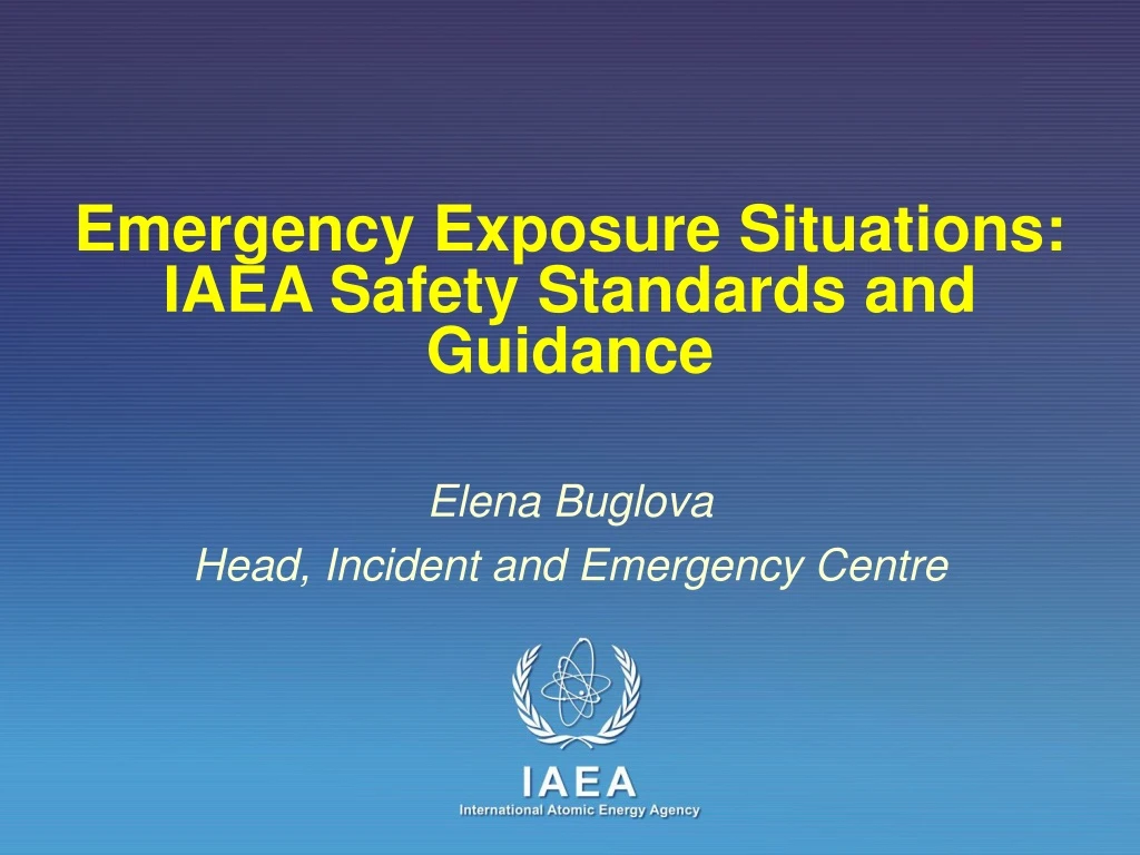 emergency exposure situations iaea safety