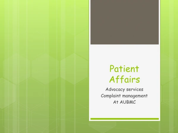 Patient Affairs