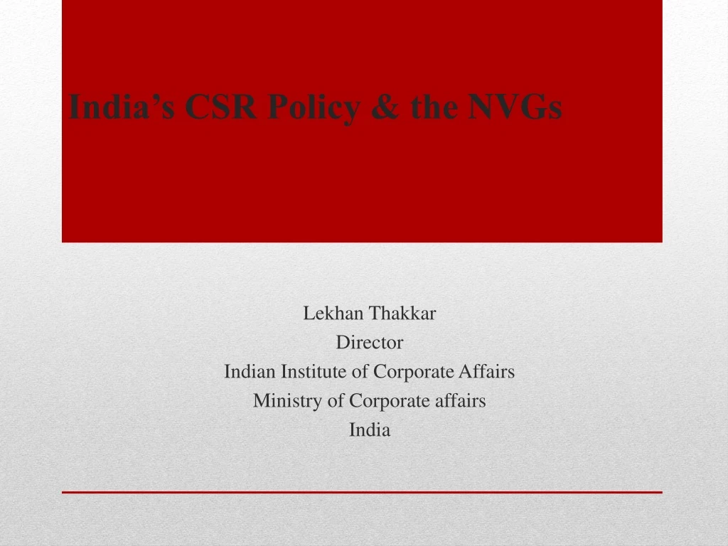 india s csr policy the nvgs