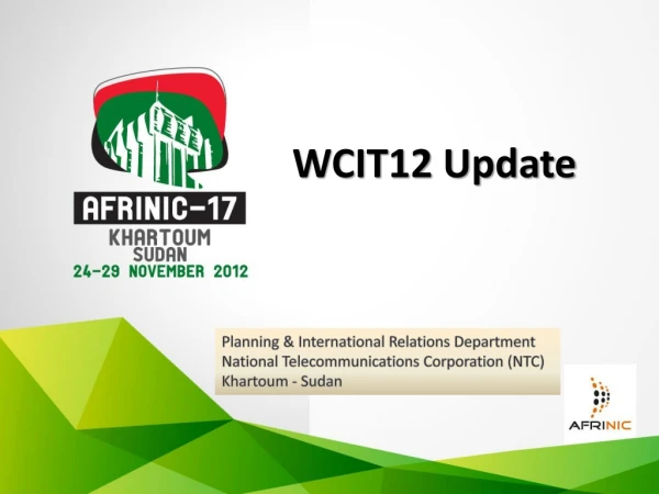WCIT12 Update