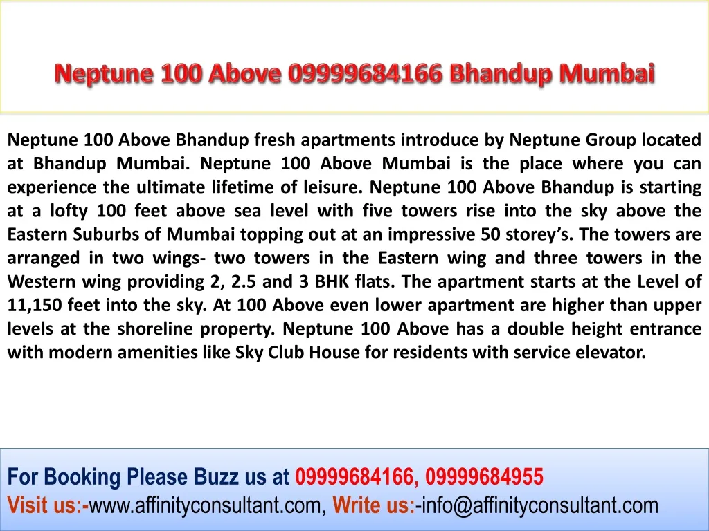 neptune 100 above 09999684166 bhandup mumbai