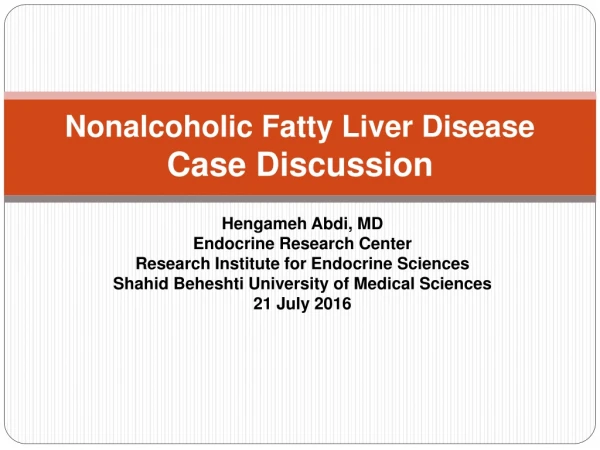 Nonalcoholic Fatty Liver Disease Case Discussion