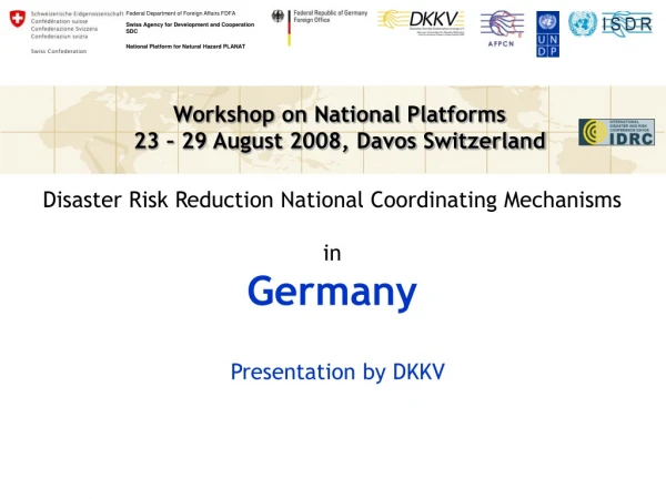 Disaster Risk Reduction National Coordinating Mechanisms in Germany