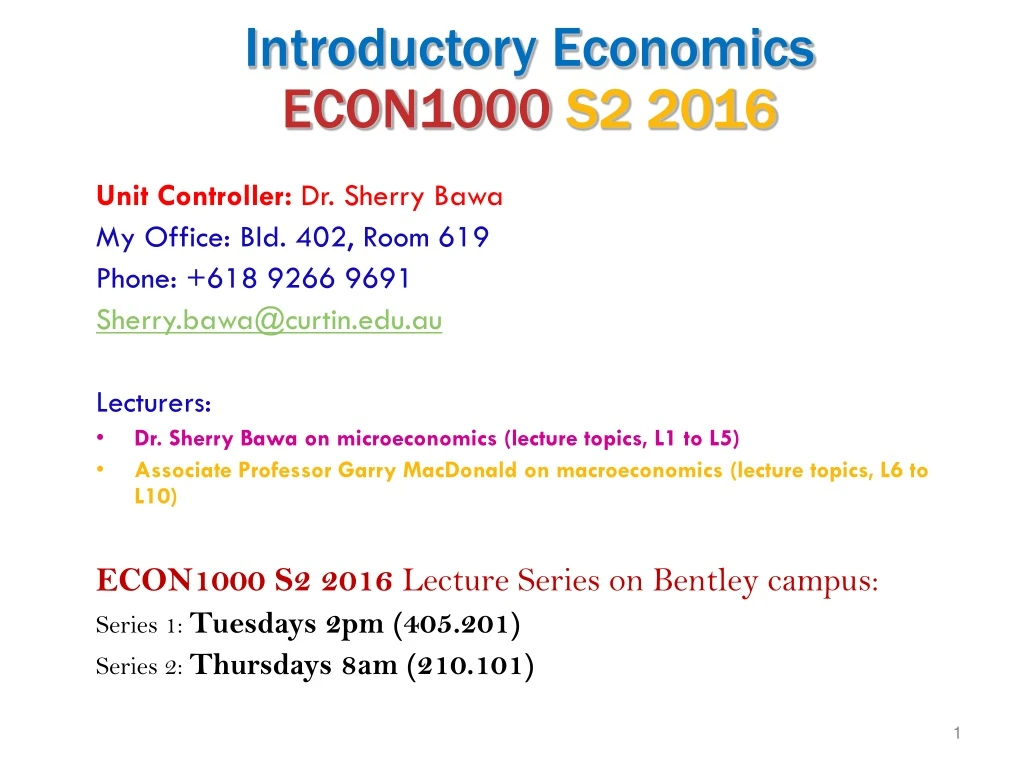 introductory economics econ1000 s2 2016