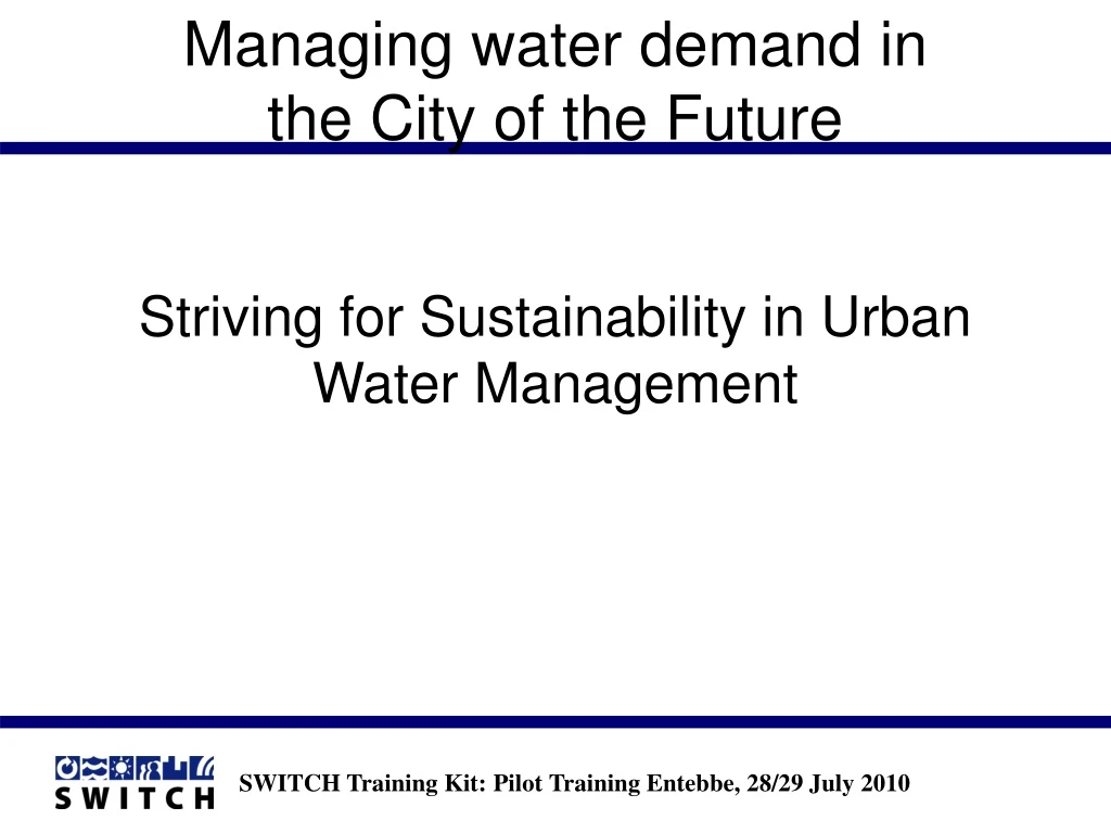 managing water demand in the city of the future