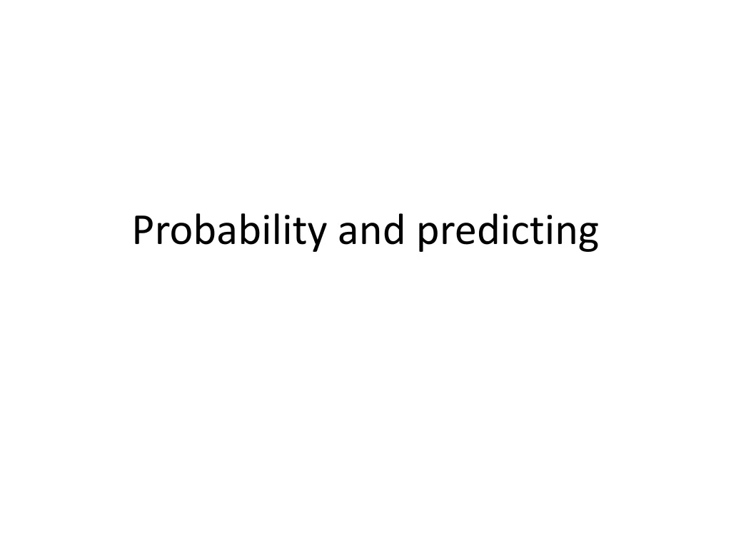 probability and predicting
