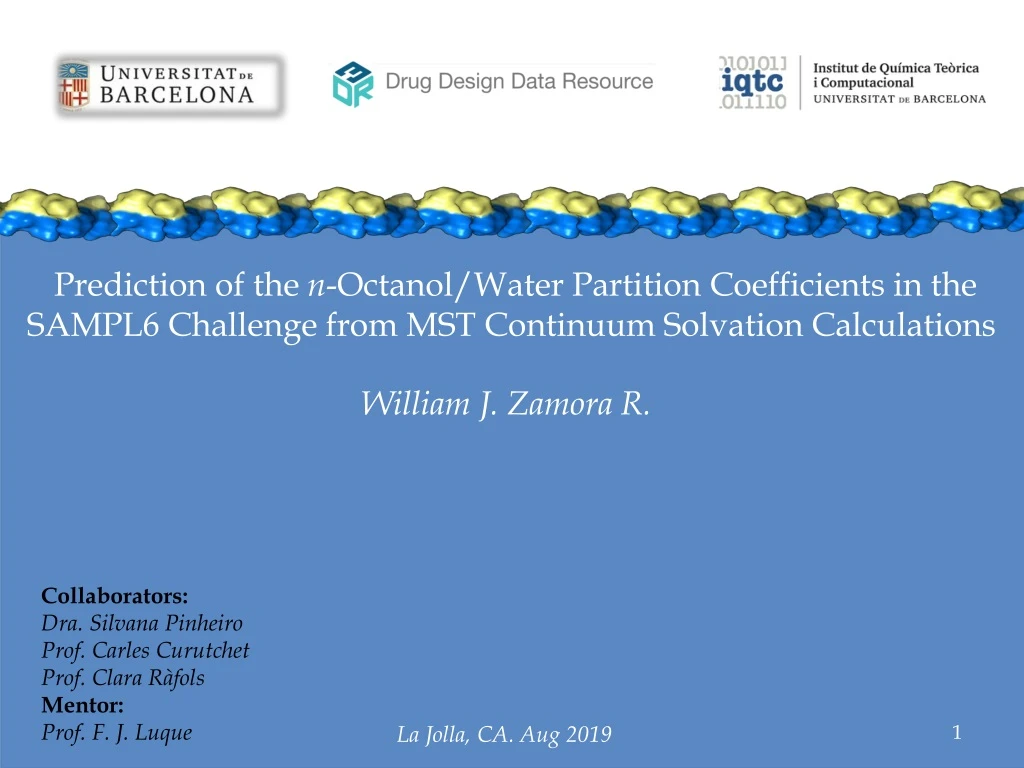 prediction of the n octanol water partition