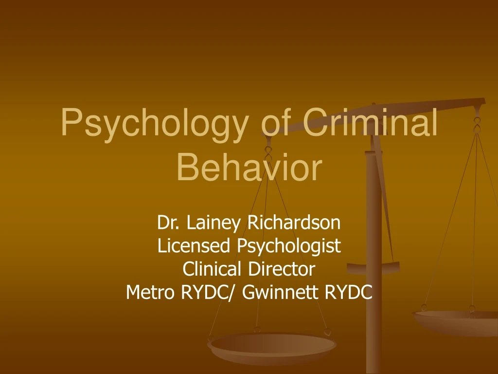 psychology of criminal behavior